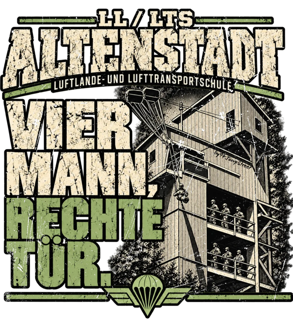 Heritage-Motiv Altenstadt, Sprungturm – Vier Mann, rechte Tür