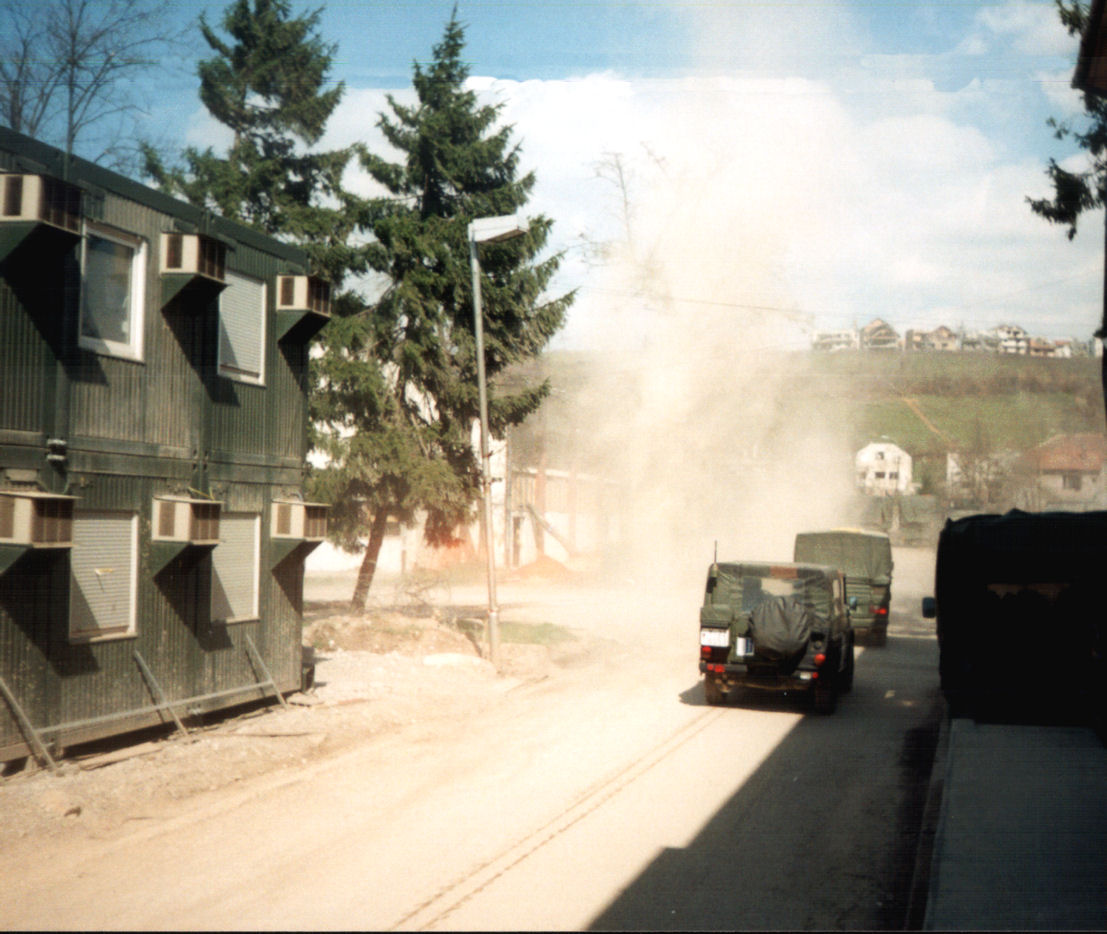 Verkehr im Feldlager Rajlovac bei Sarajevo 1997